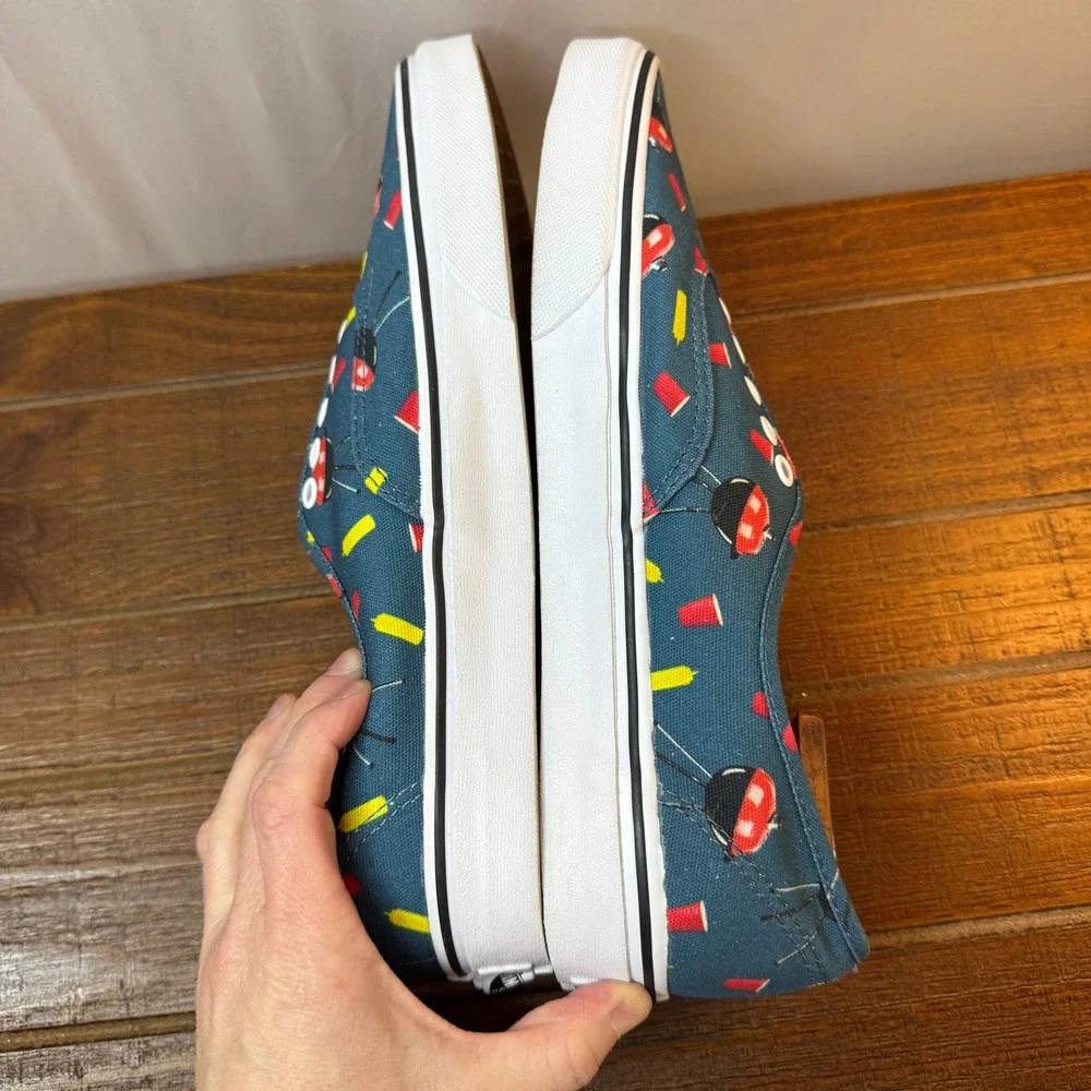 Vans Authentic BBQ Grill Red Cup Print Navy Blue Mens 11 Low Top Sneakers 721356 - Picture 6 of 9